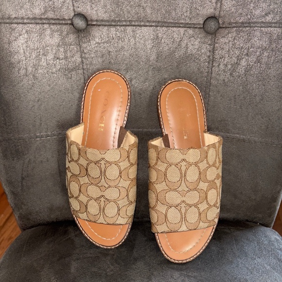 Women’s Coach Hazel Signature Jacquard  Sandals Size 6 - Picture 1 of 5